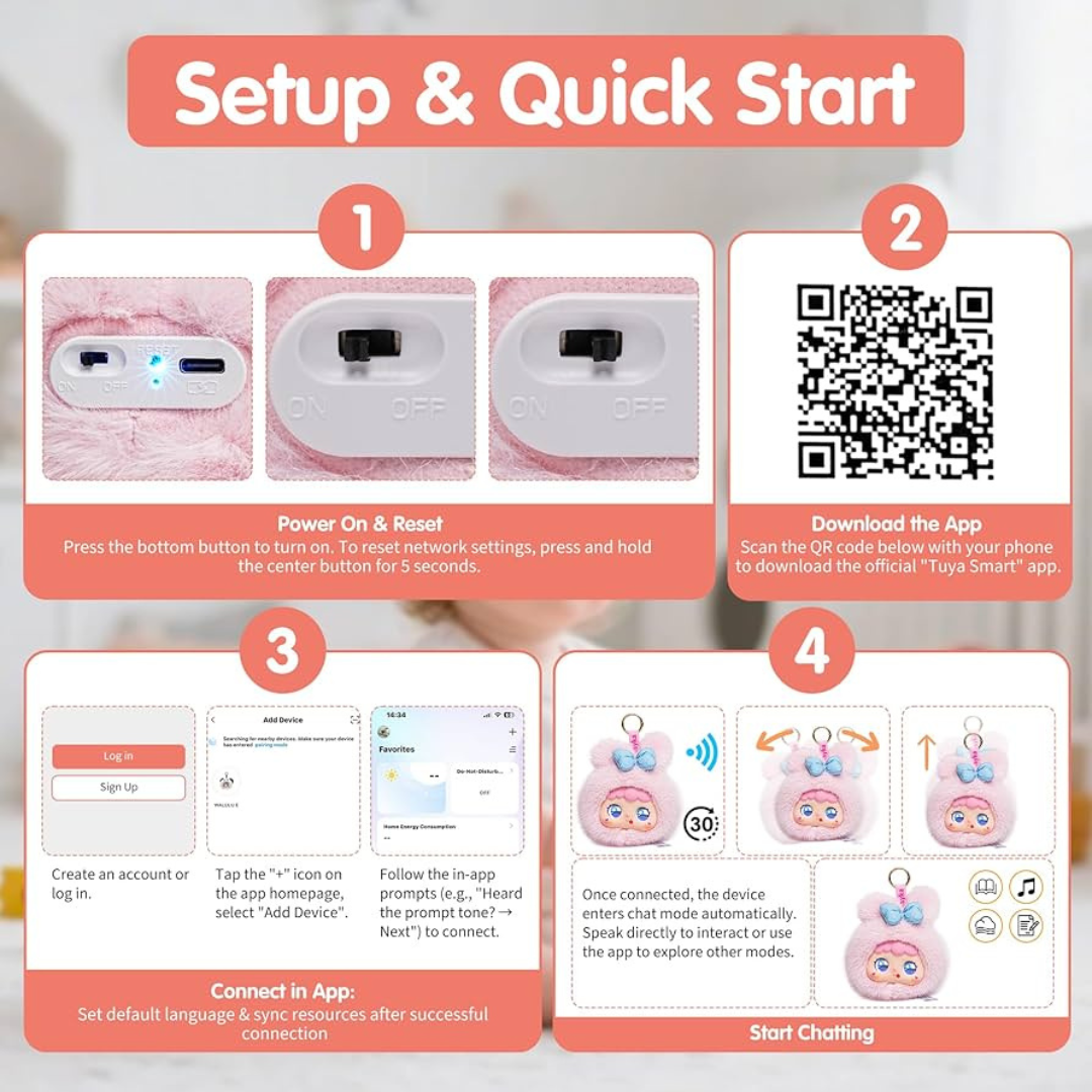 Muñeco AI Interactivo con Ojos LED y Voz Multilenguaje
